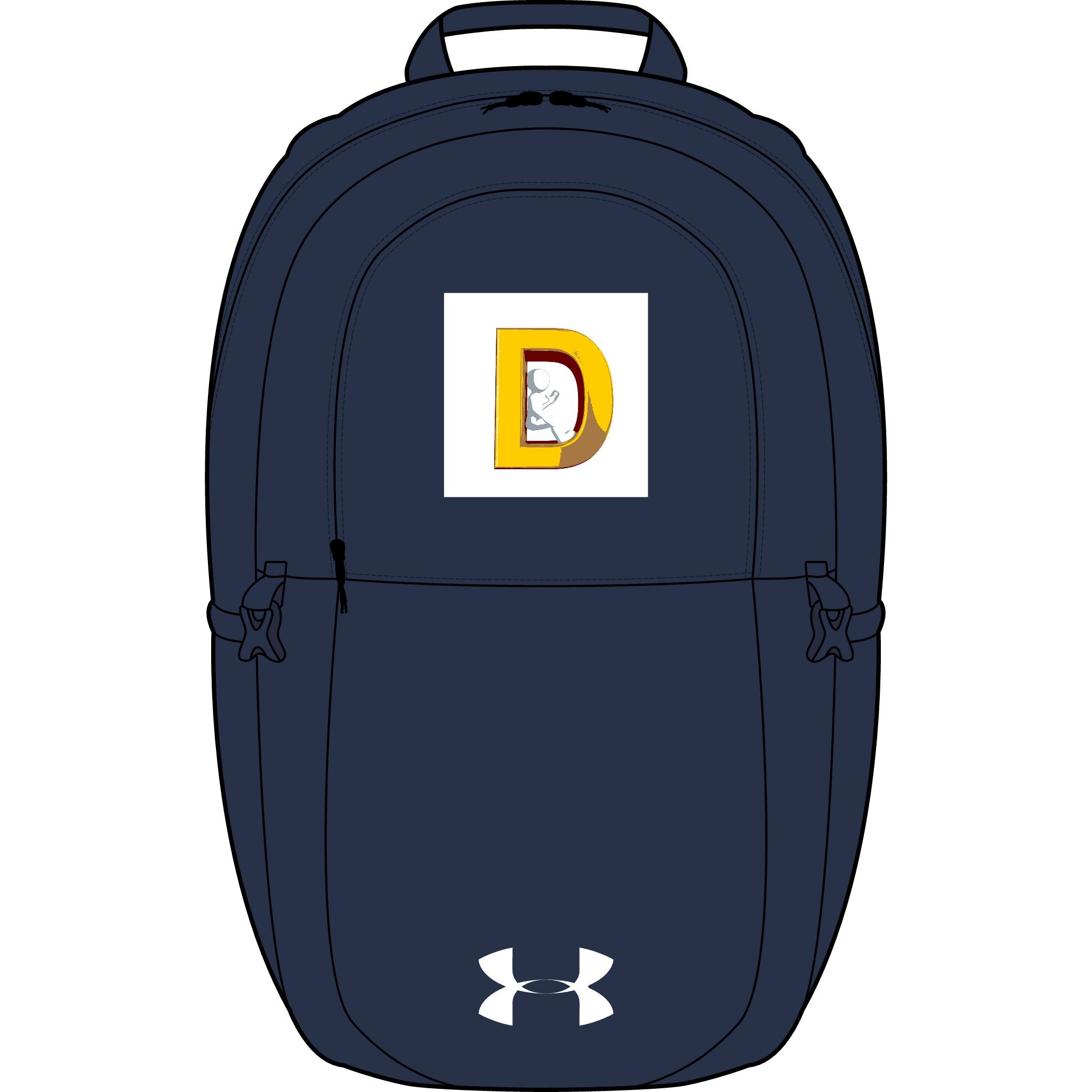 Yellow Letter D Monogram Backpack | Embroidered Initial Patch