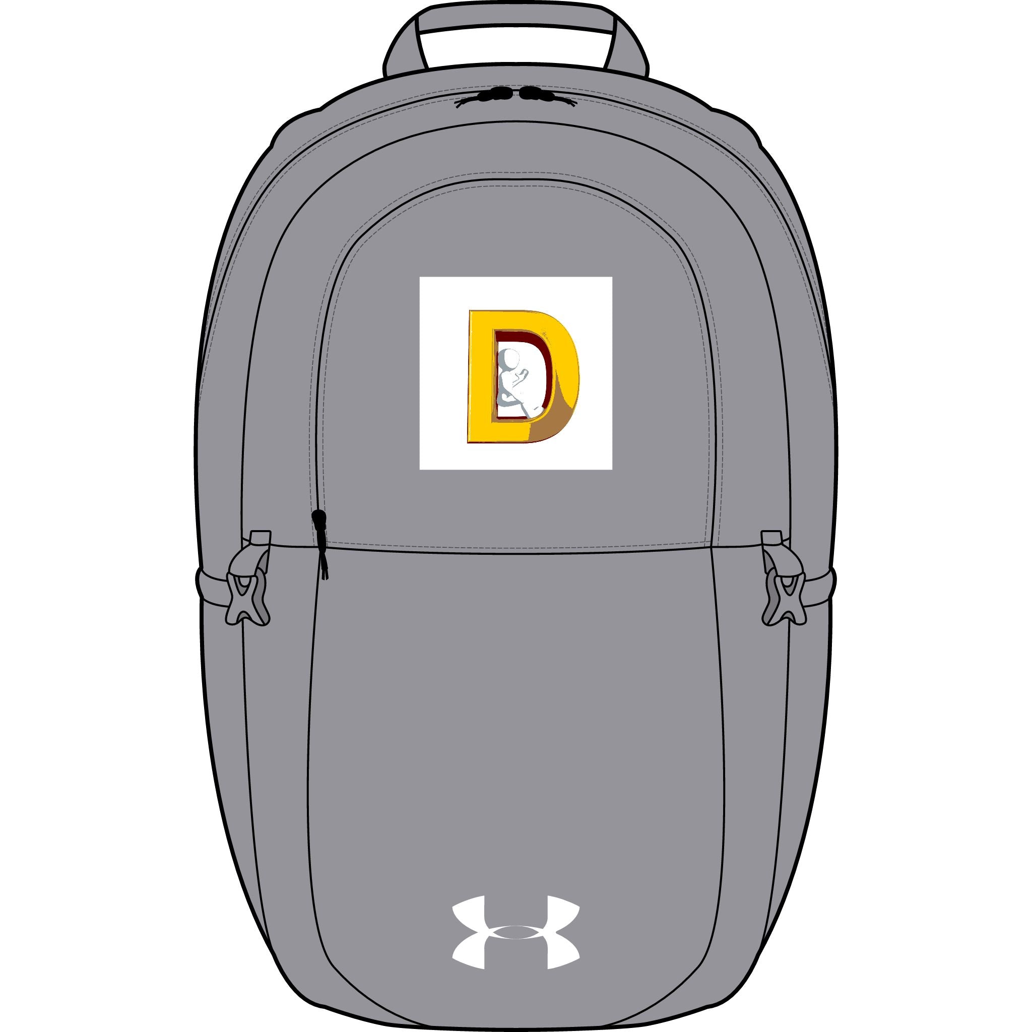 Gelber Rucksack mit Monogramm D | Gestickter Initialen-Aufnäher