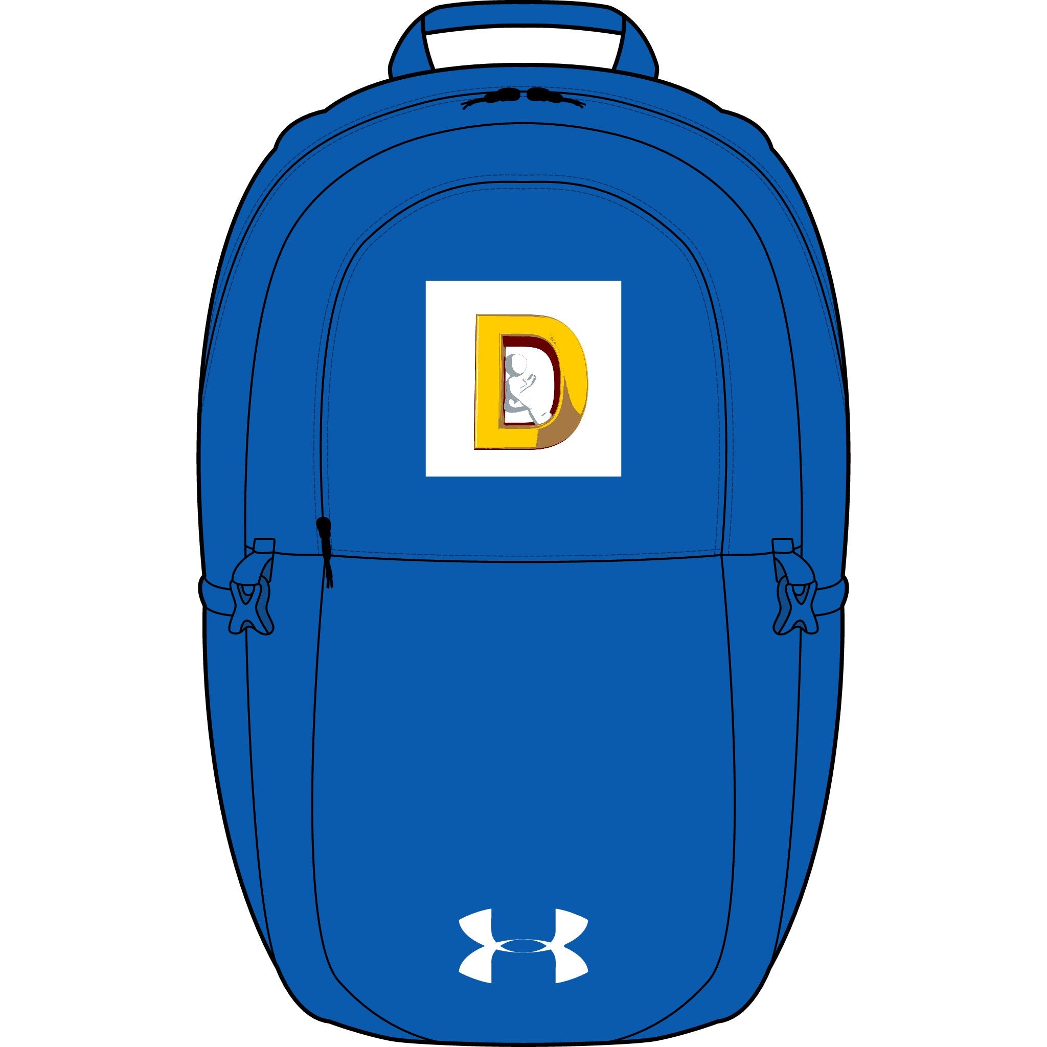Gelber Rucksack mit Monogramm D | Gestickter Initialen-Aufnäher