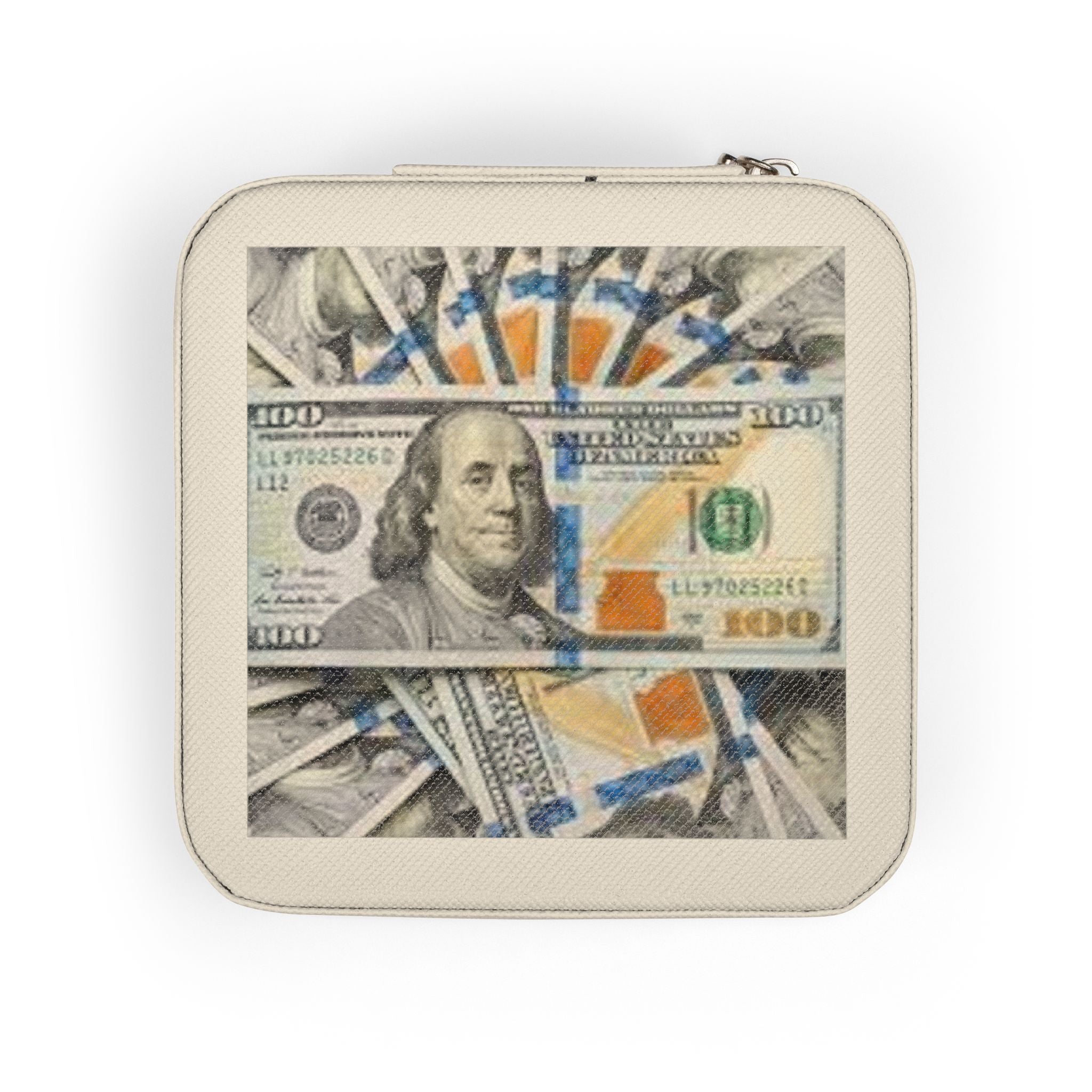 Hundred Dollar Bill Jewelry Travel Case | Compact Velvet Ring Earring Organizer