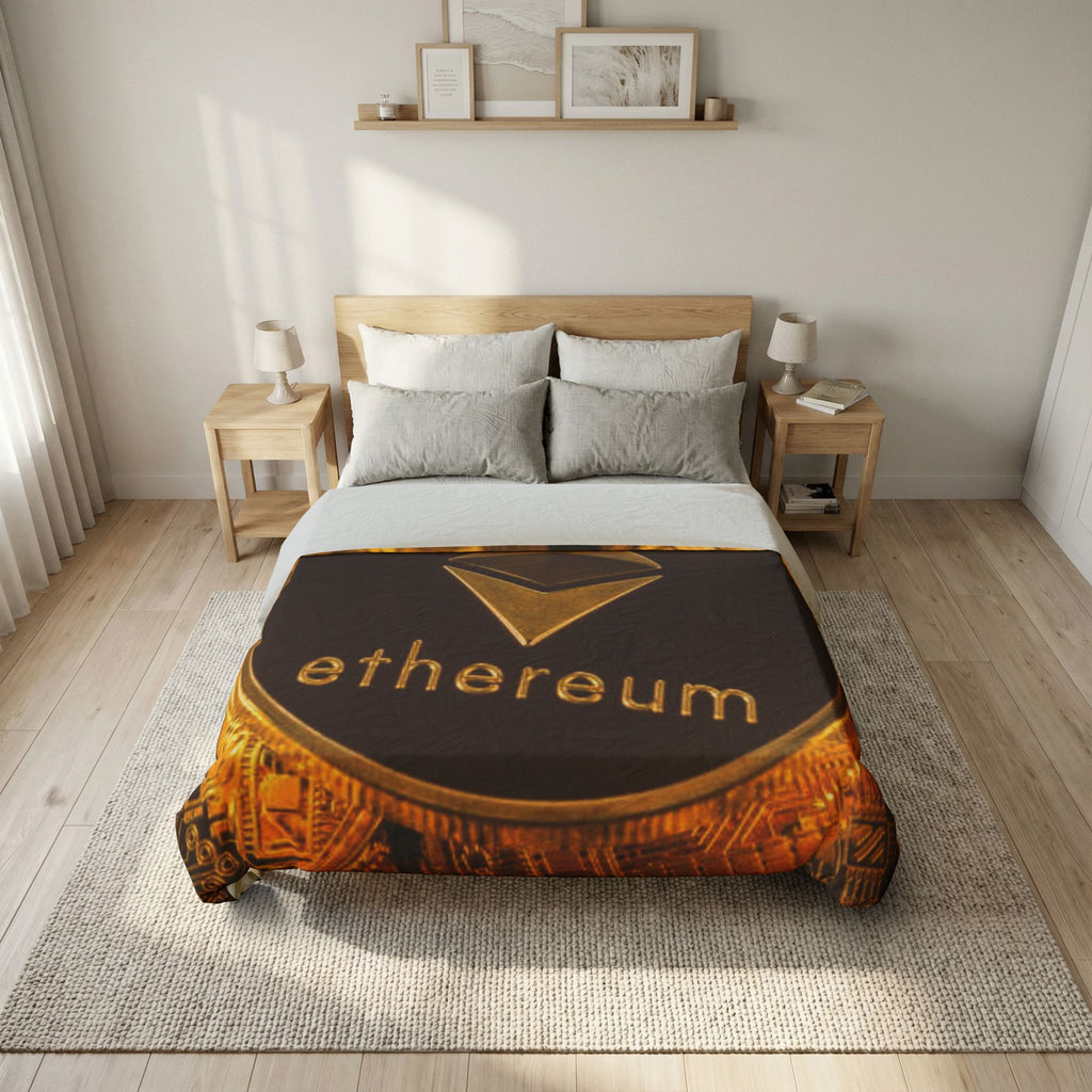 Ethereum Coin Duvet Cover | Crypto Cryptocurrency Bedding