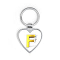Gold Letter F Heart Keychain | Initial Keychain, Personalized Monogram
