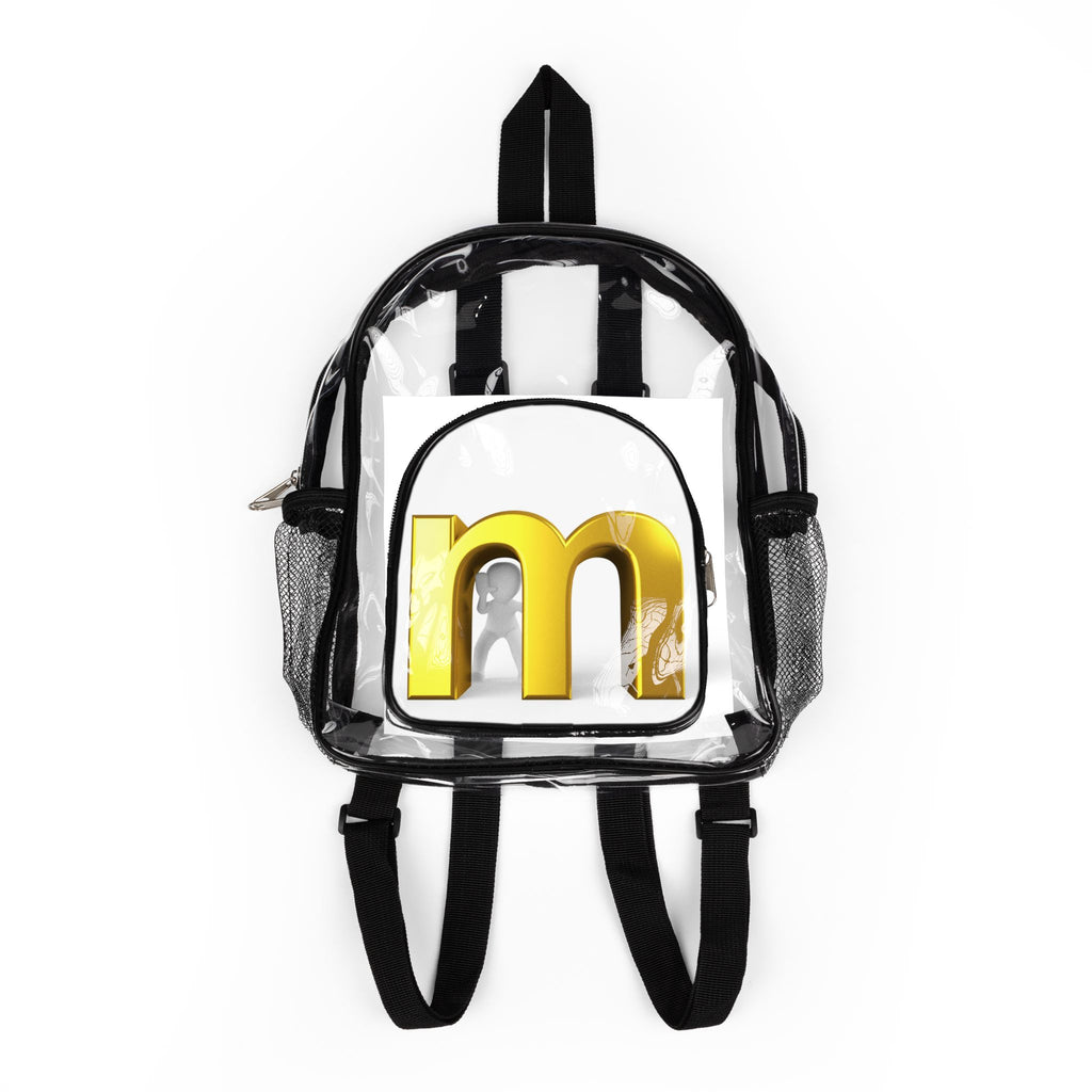 Gold Letter M Clear Stadium Backpack | Transparent School Bag