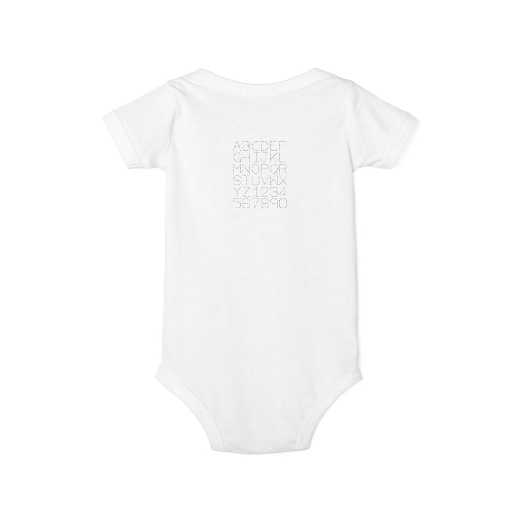 Minimal Dotted Alphabet Infant Onesie | Plain Baby Bodysuit