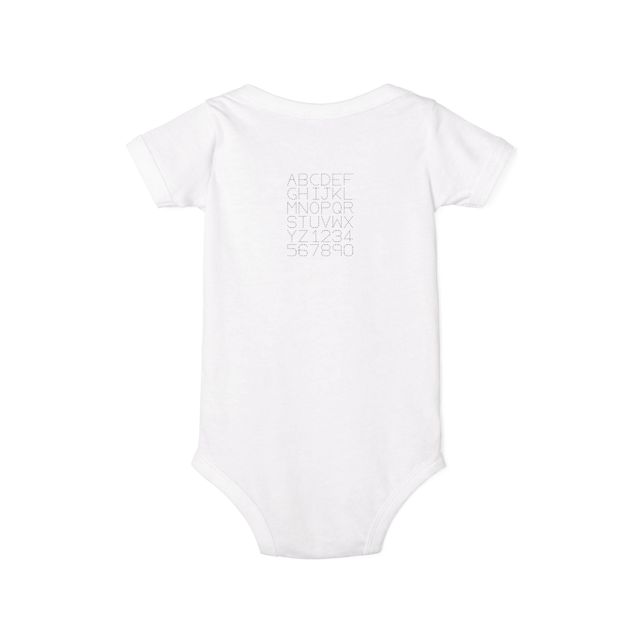 Minimal Dotted Alphabet Infant Onesie | Plain Baby Bodysuit
