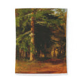 Forest Landscape Cotton Duvet Cover | Woodland Trees Illustration