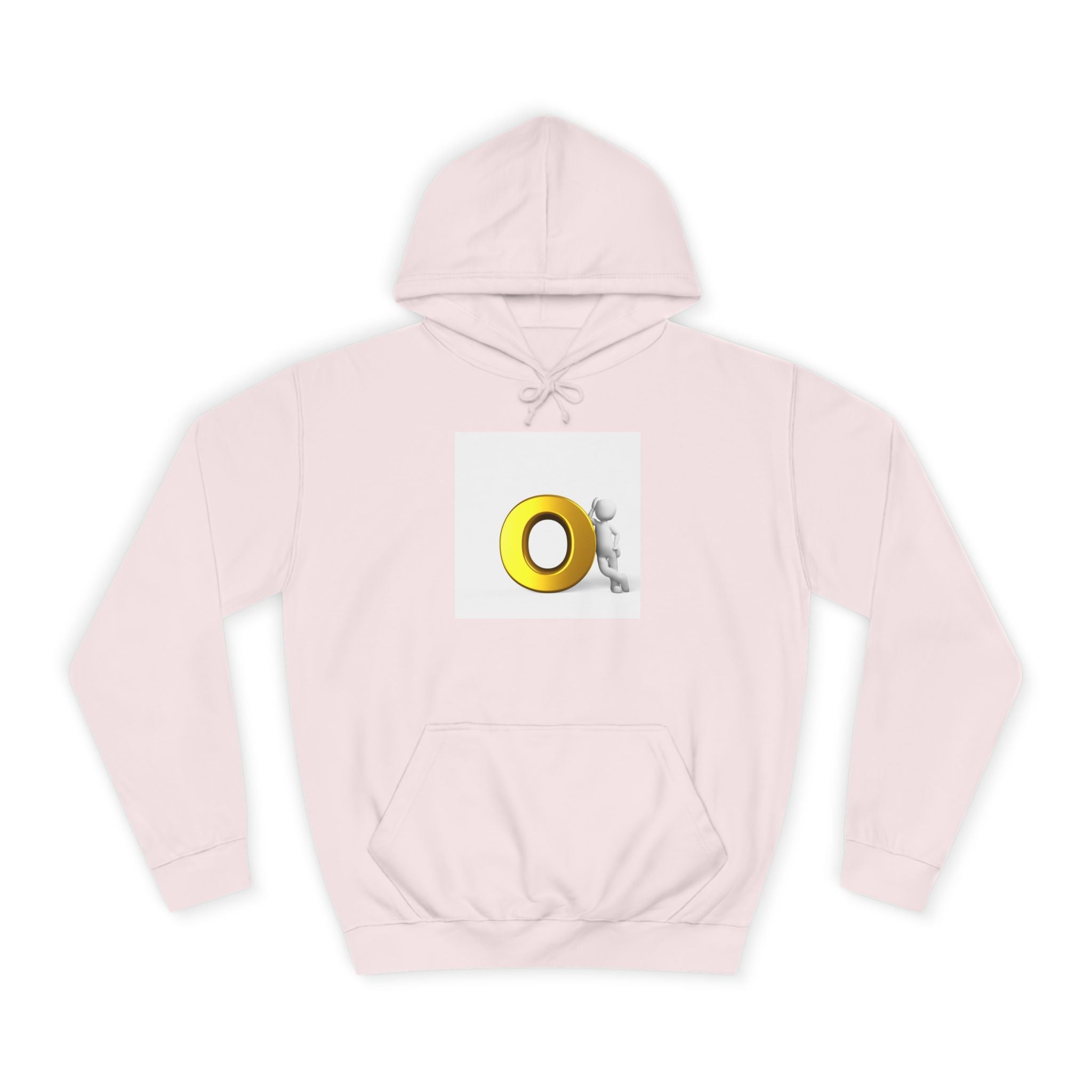 Gold O Letter with 3D Figure Hoodie | Monogram O Sweatshirt