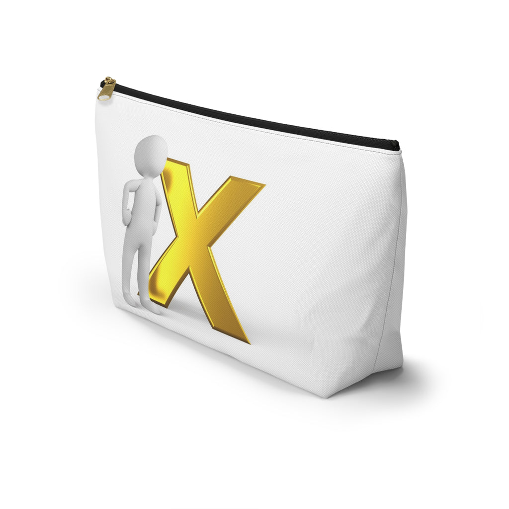 3D Stick Figure with Gold X Accessory Pouch