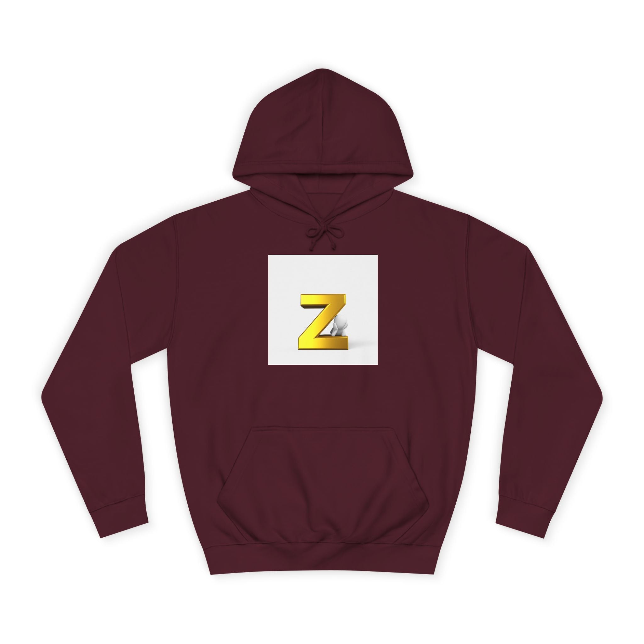 Sweat à capuche lettre Z en or 3D | Pull monogramme initial