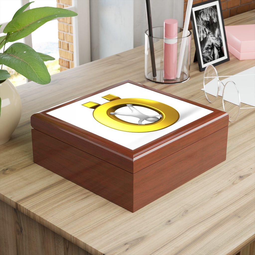 Gold Letter Ö Jewelry Box | Black Lacquer Trinket Case