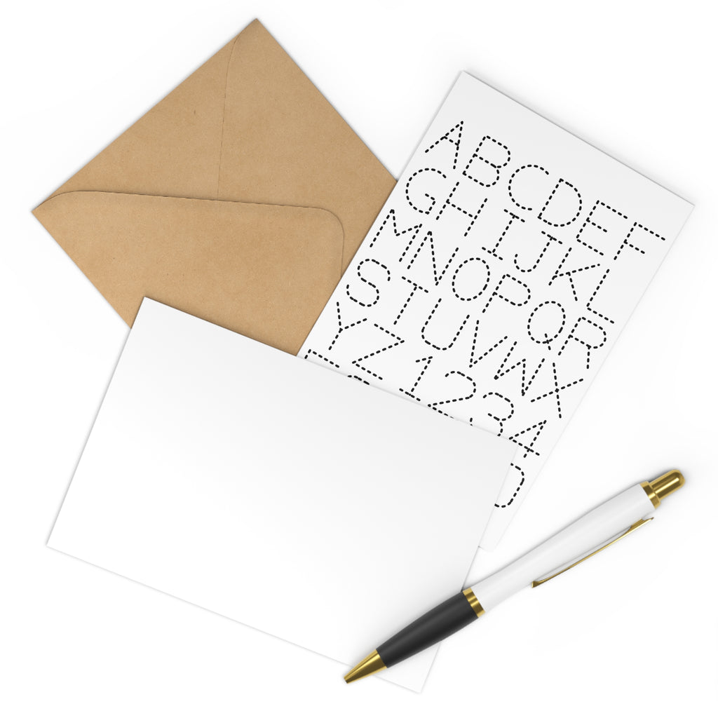 Dotted Trace Alphabet and Numbers Postcards