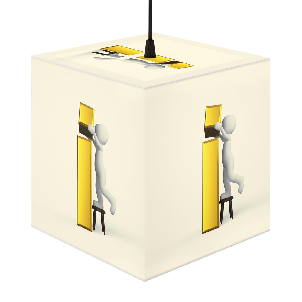 Stick Figure Building Letter i Light Cube Lamp | Minimal Typographic Nightlight