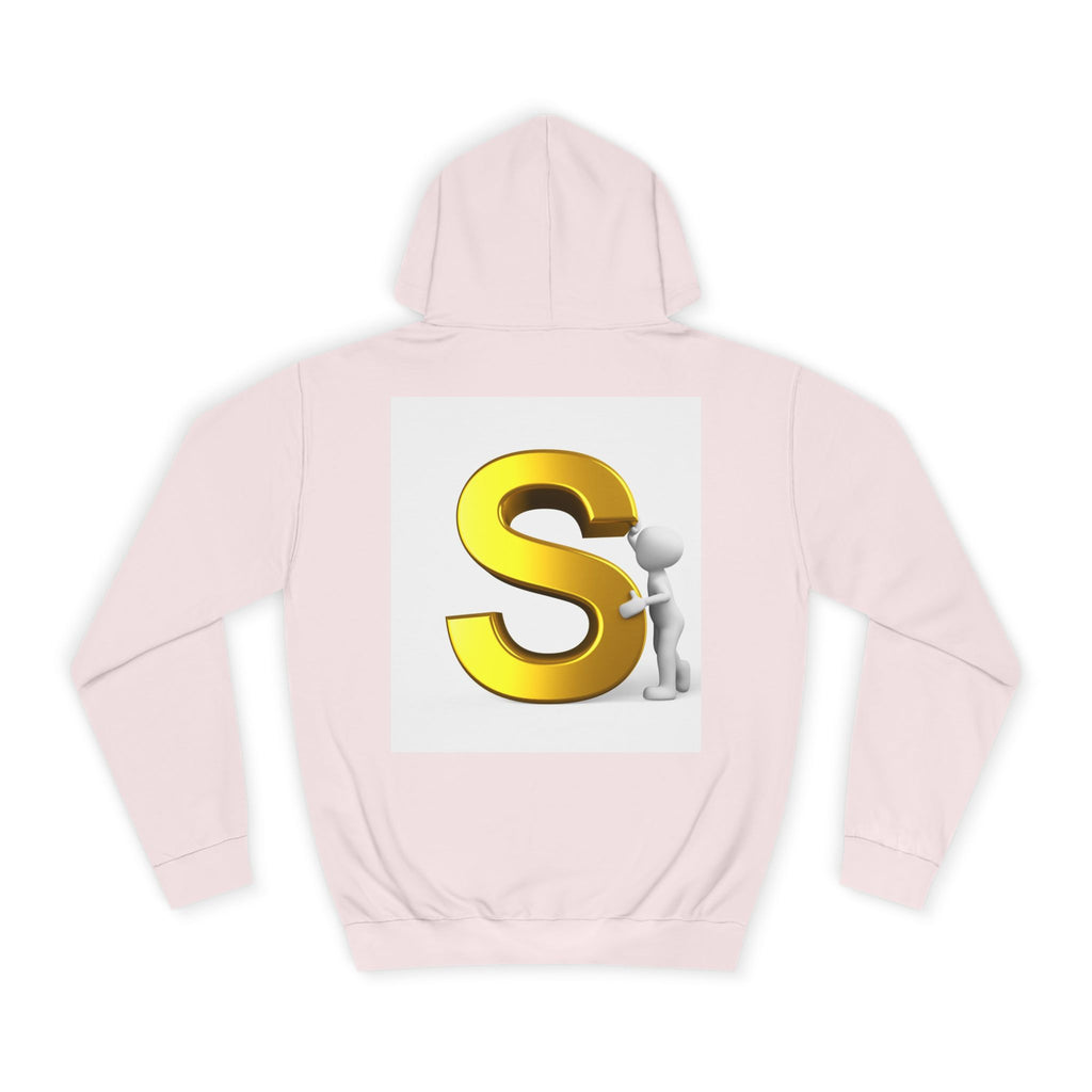 Gold Letter S with Character Hoodie | Initial Monogram Sweatshirt