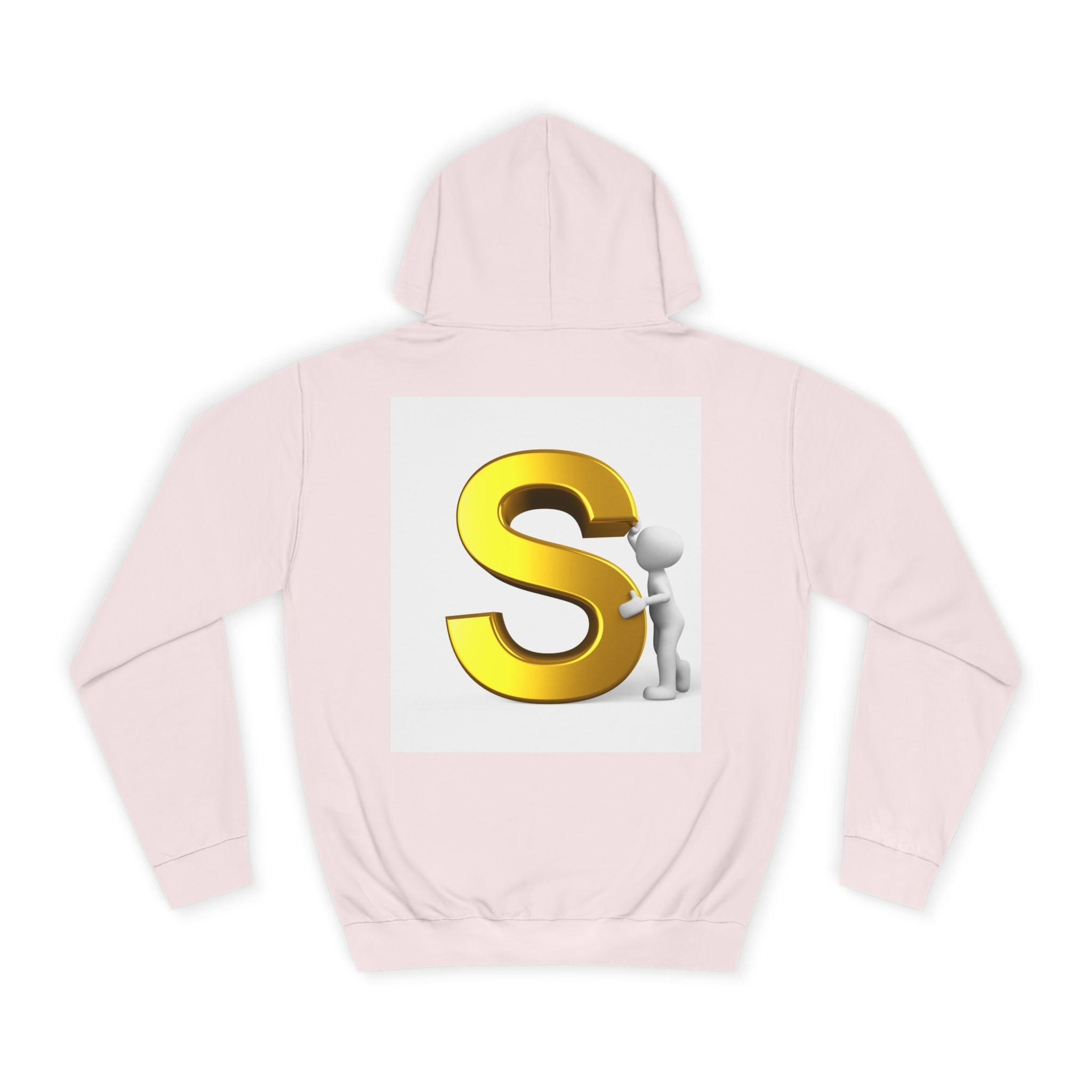 Gold Letter S with Character Hoodie | Initial Monogram Sweatshirt
