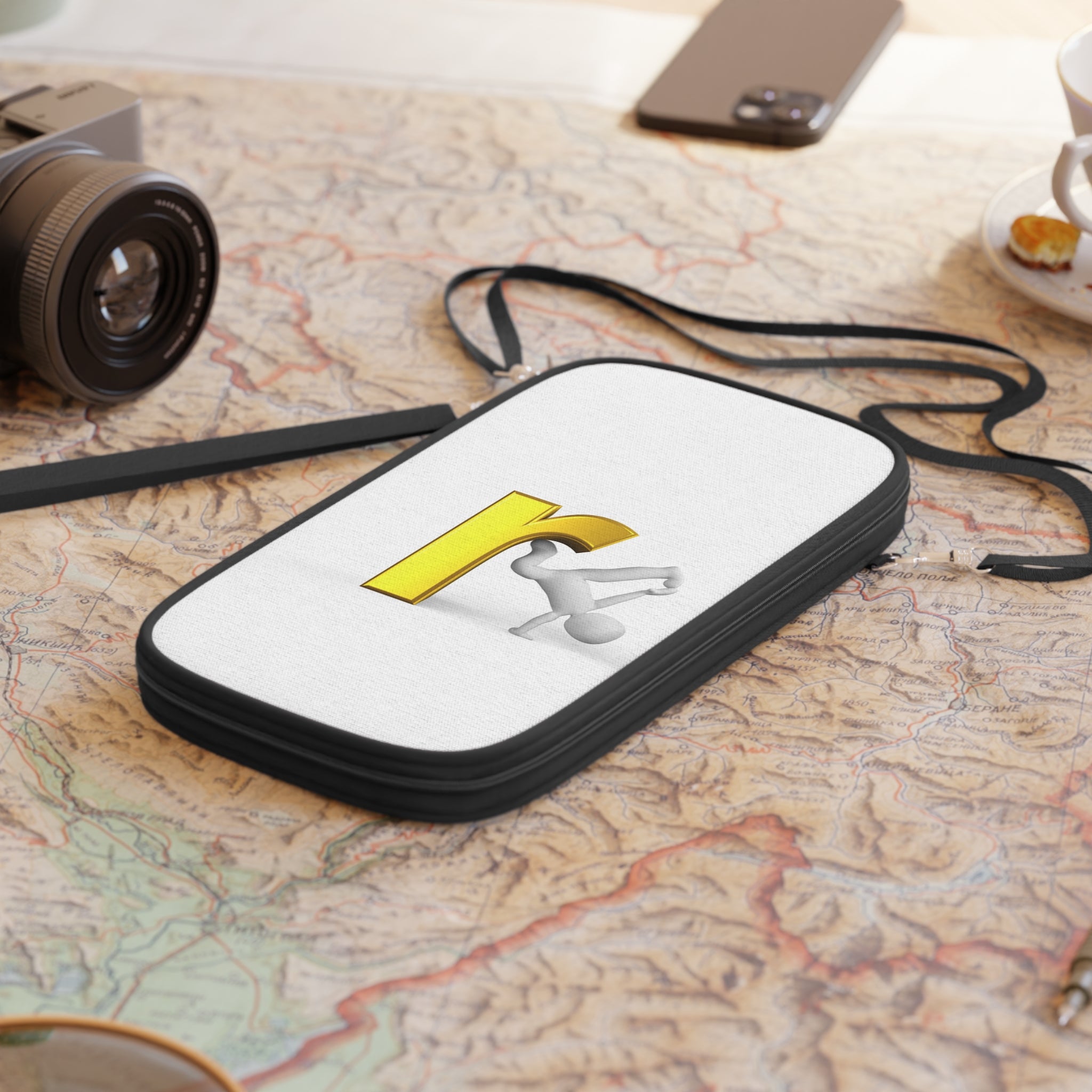 3D Lowercase R with Figure Passport Wallet | Monogram Travel Organizer