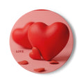 Red Heart Love artwork Ceramic Coaster | Valentine Romance Drink Mat