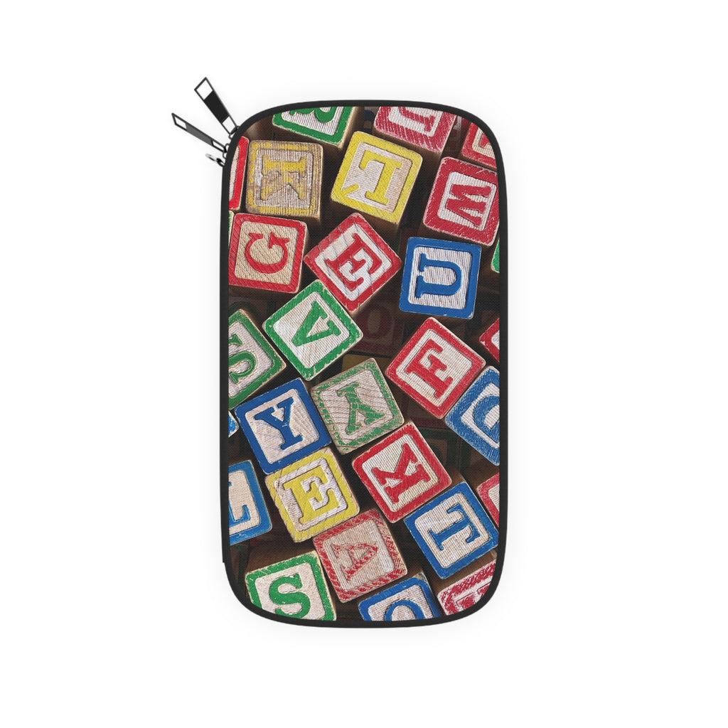 Colorful Wooden Alphabet Blocks Passport Wallet | Kids Blocks Pattern