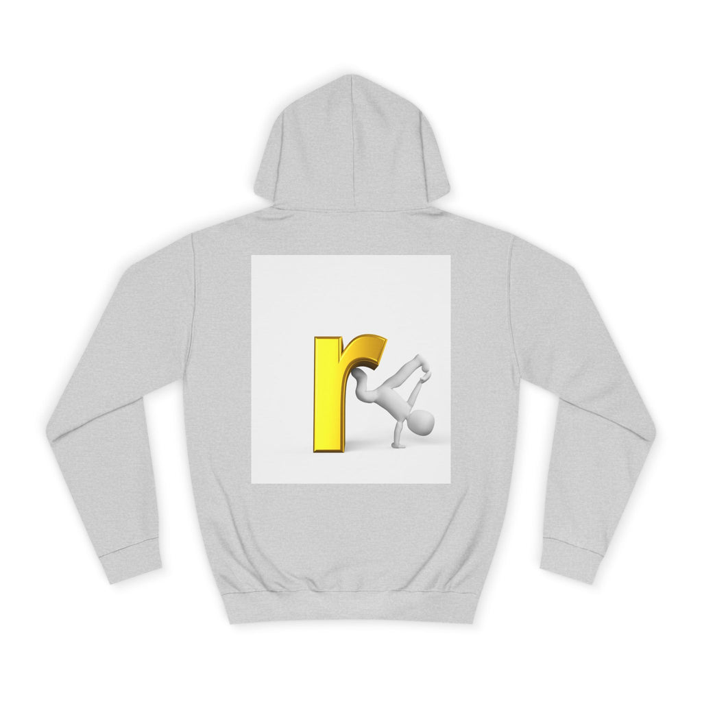 Yellow Letter R Character Hoodie | Playful Typographic Design