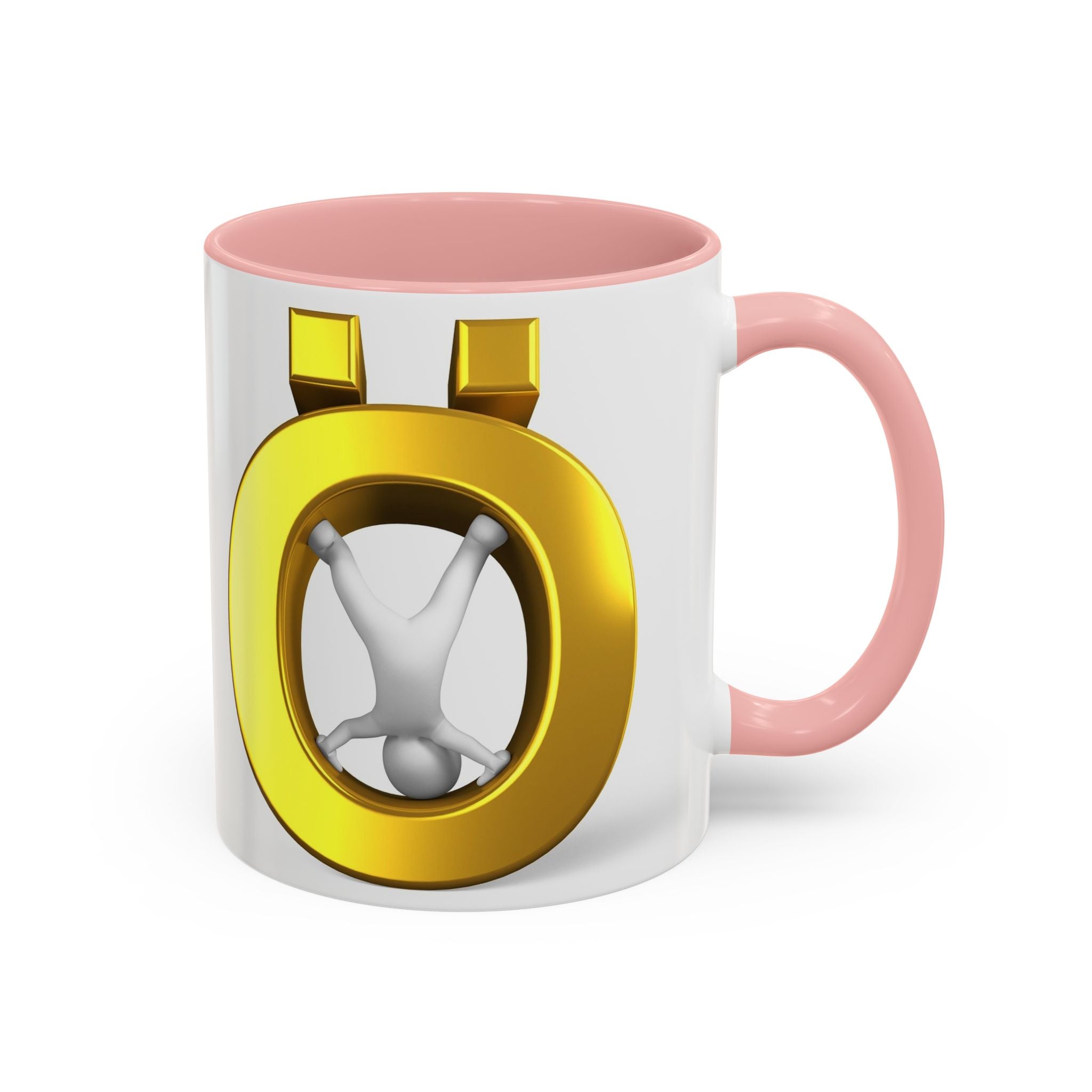 3D Gold Ö Letter Coffee Mug | Accent Handle, Black Interior