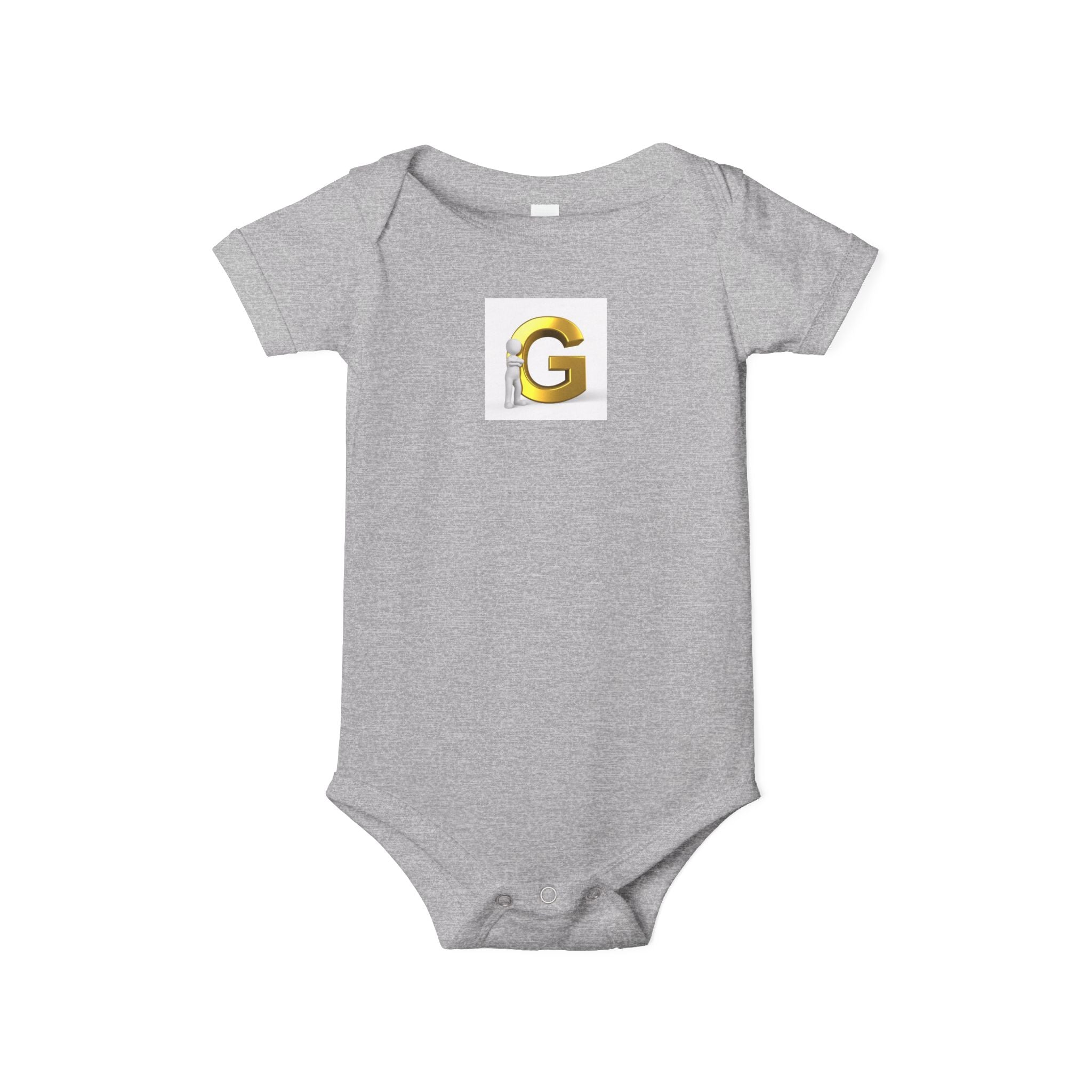 Gold Letter G Infant Onesie | Monogram Baby Bodysuit