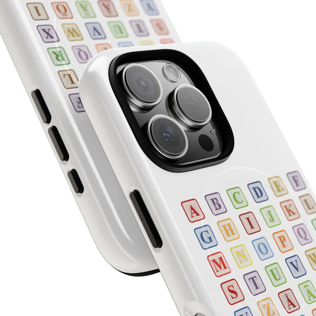 Alphabet Blocks Phone Case | Magnetic Tough Case, Colorful Letter Grid