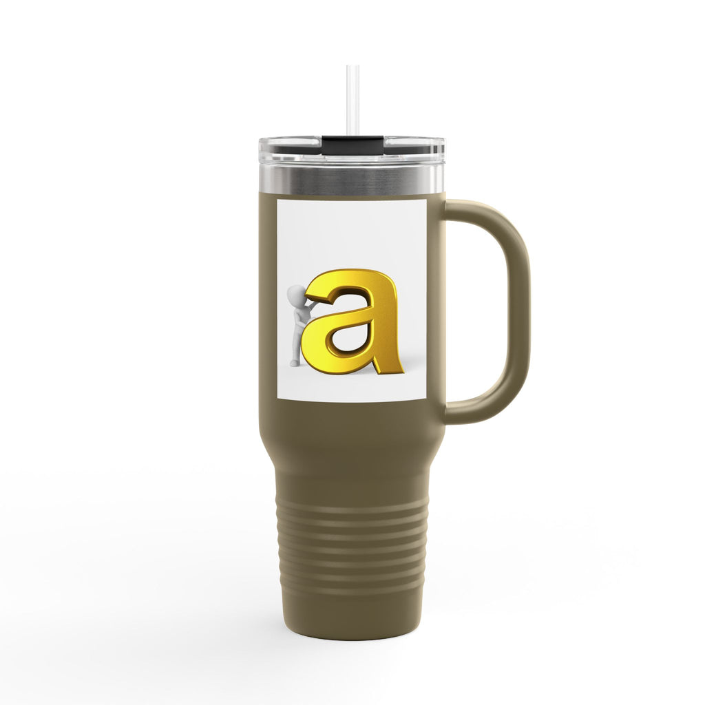 Yellow 3D Letter A tumbler | Travel Mug