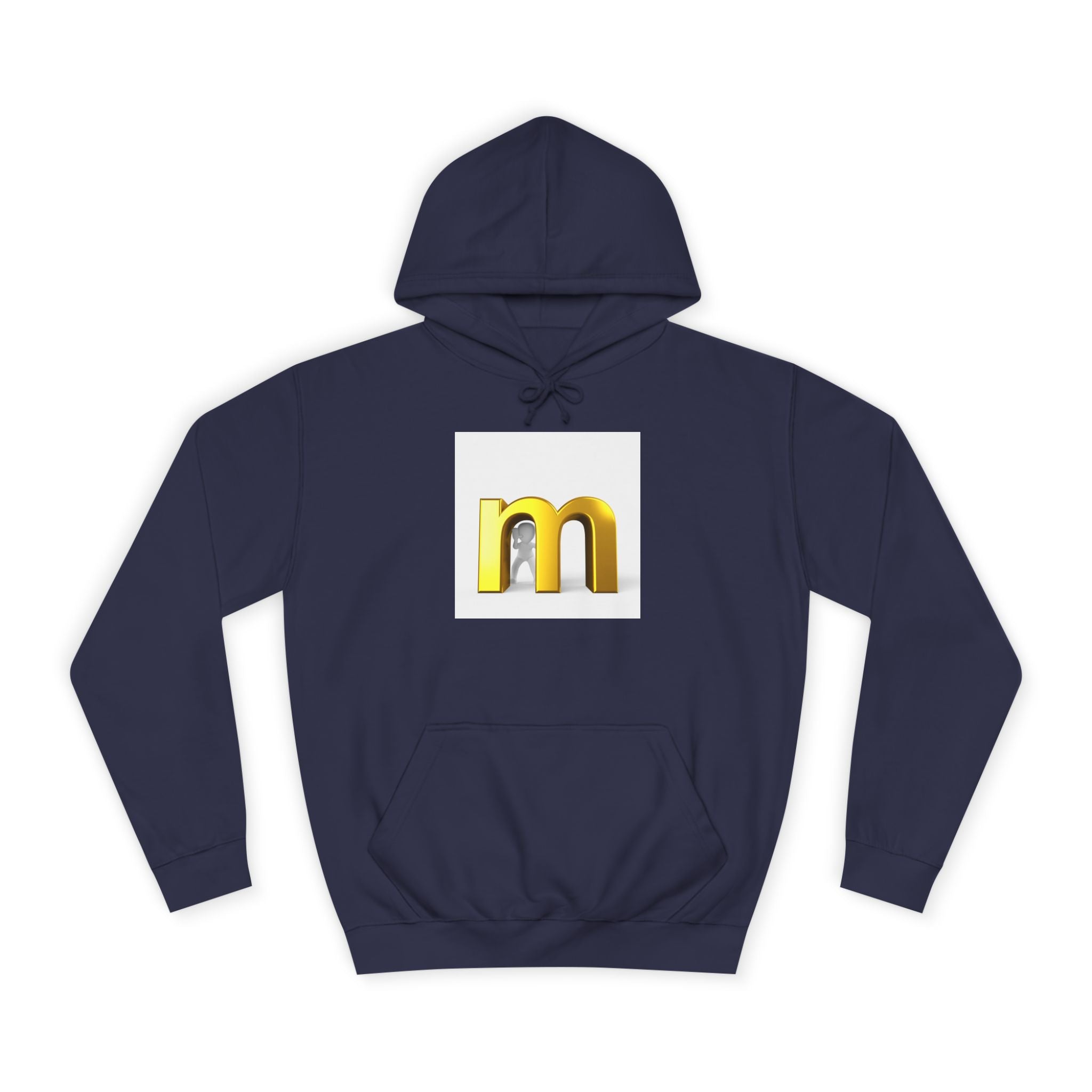 Gold 3D Letter M Hoodie | Minimal Initial Logo