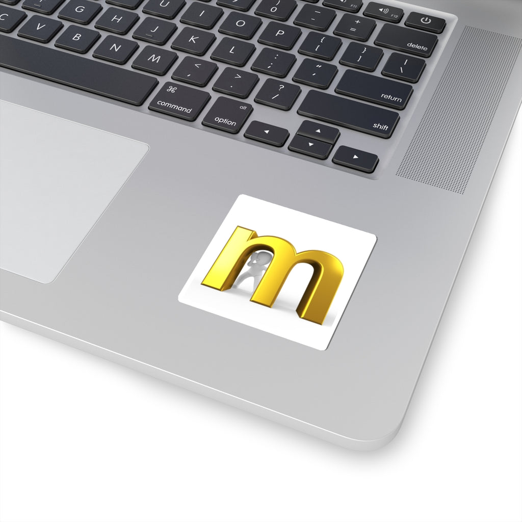 Gold Letter M Sticker | Monogram Kiss-Cut Sticker