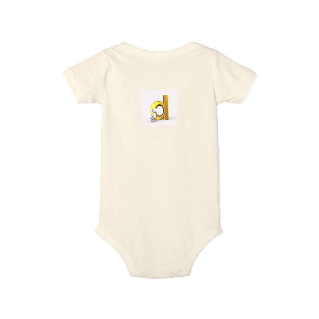 Letter D Baby Onesie | Yellow 3D Initial Infant One Piece