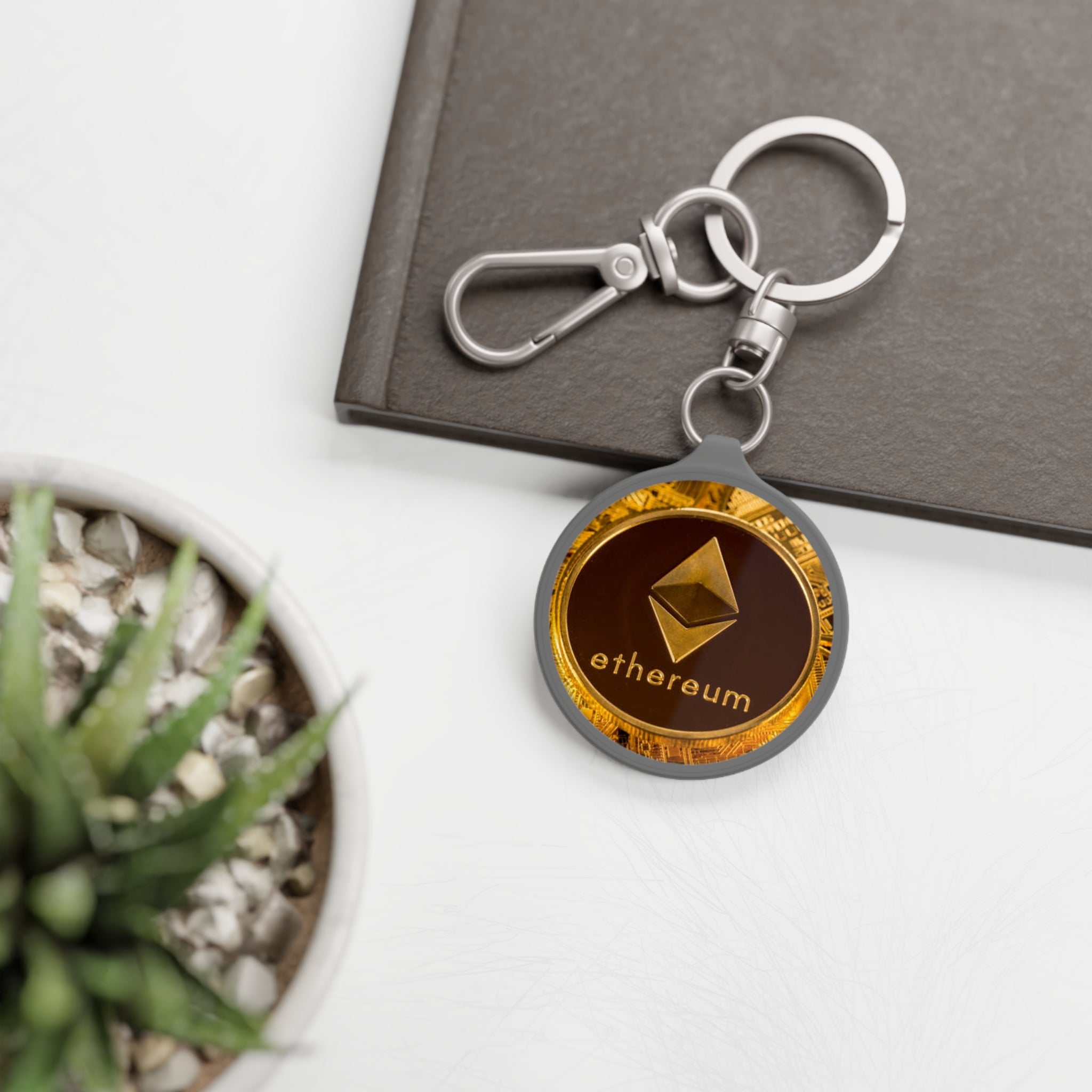 Ethereum Coin Logo Keyring | Crypto Keychain, Blockchain Accessory