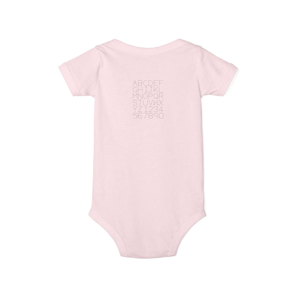 Minimal Dotted Alphabet Infant Onesie | Plain Baby Bodysuit