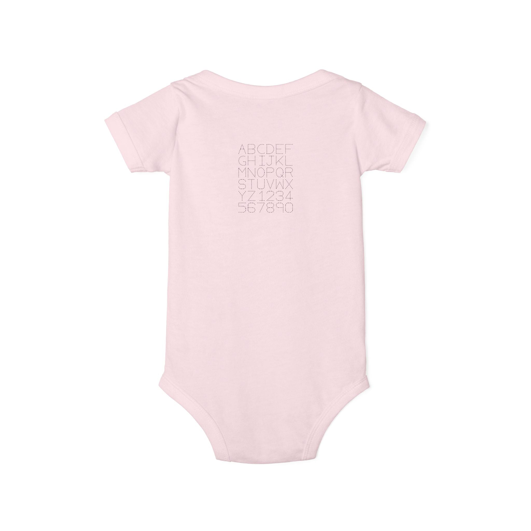 Minimal Dotted Alphabet Infant Onesie | Plain Baby Bodysuit