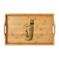 Stick Figure Holding Letter J Bamboo Serving Tray | Engraved Monogram