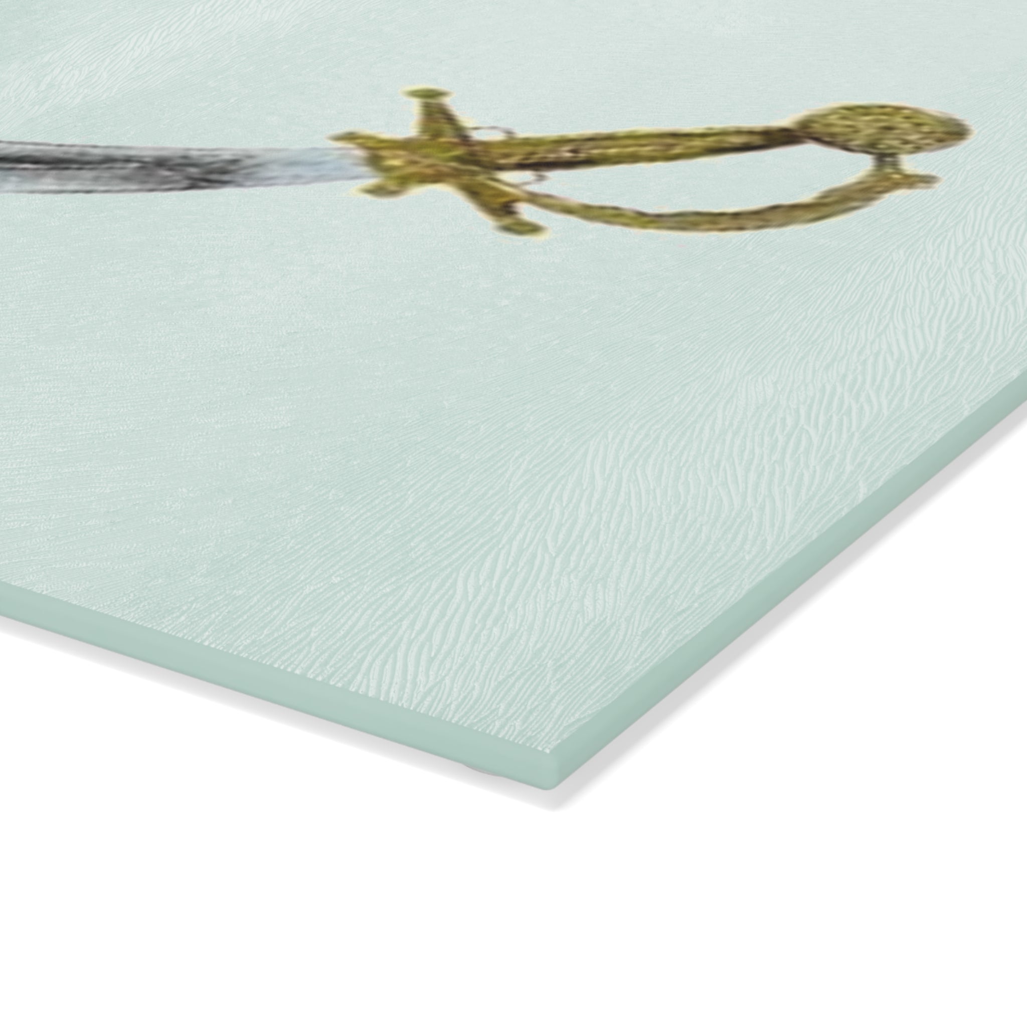 Watercolor Scimitar Sword Glass Cutting Board | Nautical Pirate Kitchen Decor