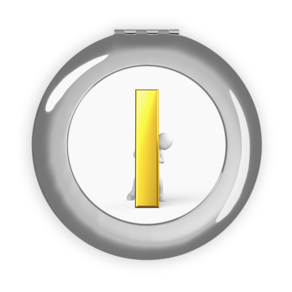 Gold Letter i Illustration Compact Travel Mirror | Pocket Mirror