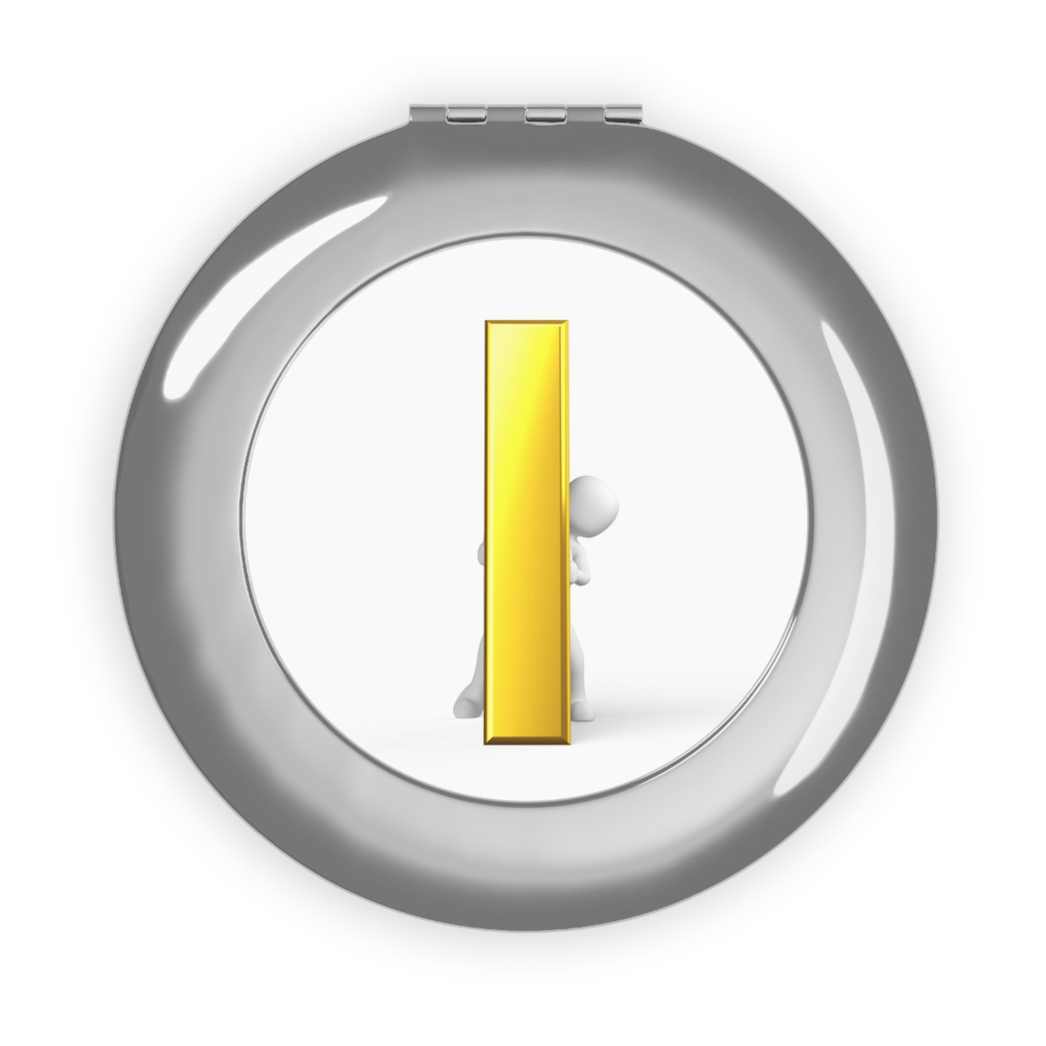 Gold Letter i Illustration Compact Travel Mirror | Pocket Mirror