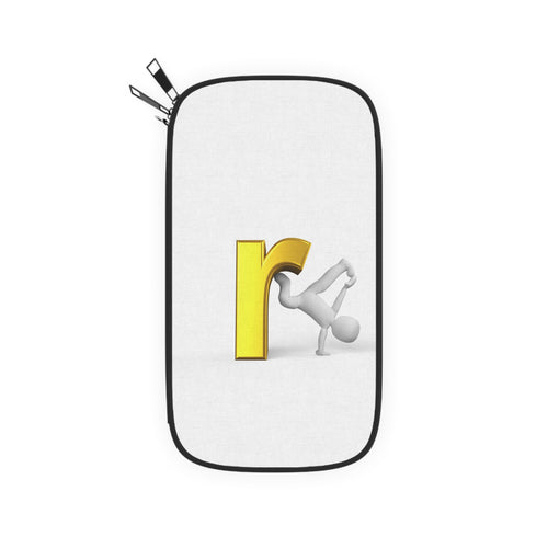 Portefeuille de voyage 3D en R minuscule avec motif | Organiseur de voyage monogrammé