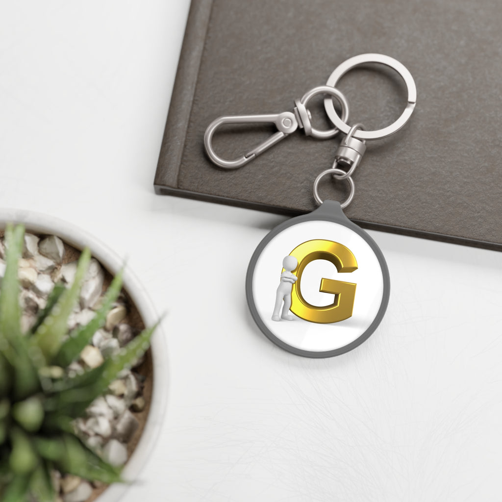 Gold Letter G Initial Keyring Tag | Monogram Keychain