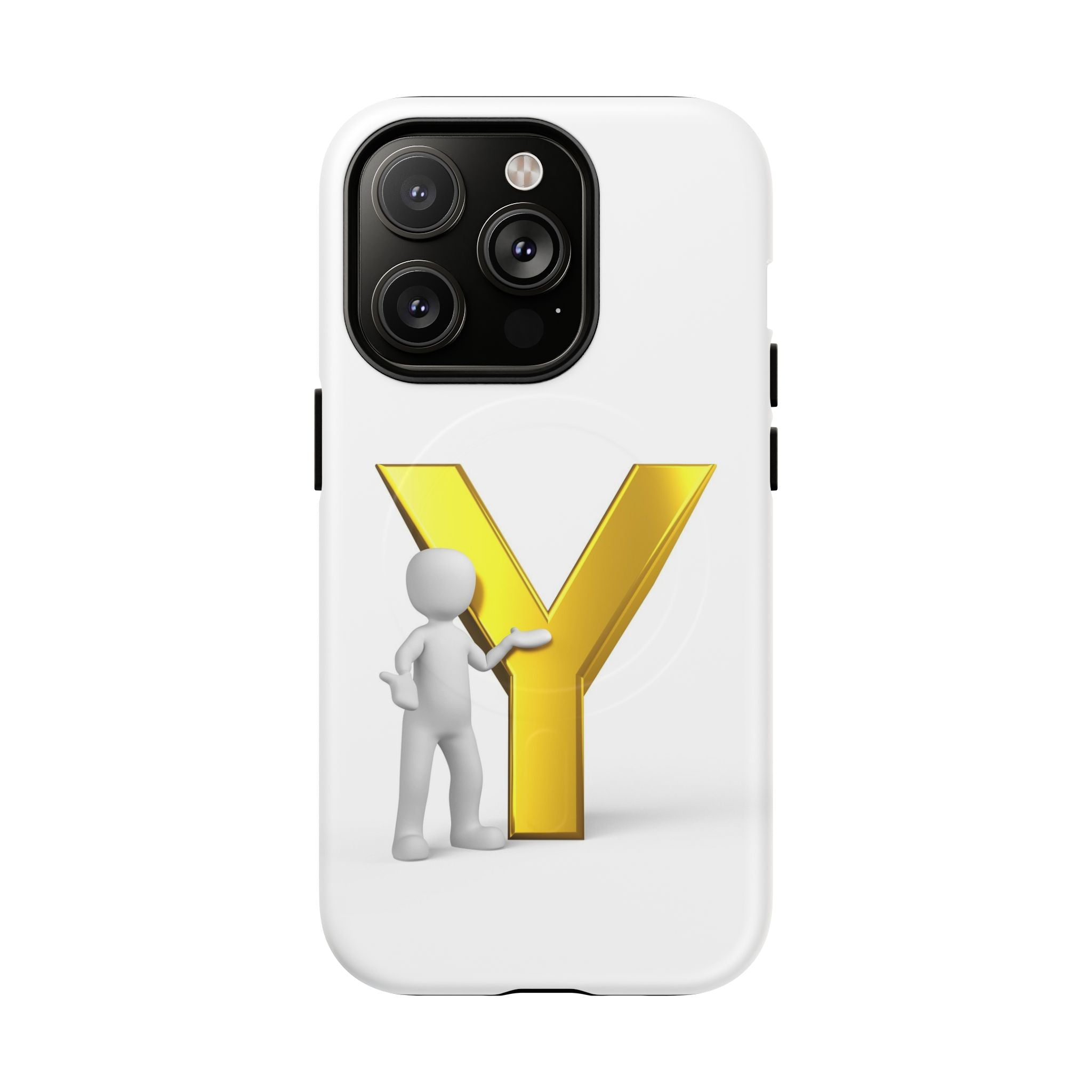Coque de téléphone Lettre Y Or | Coque magnétique iPhone Monogramme