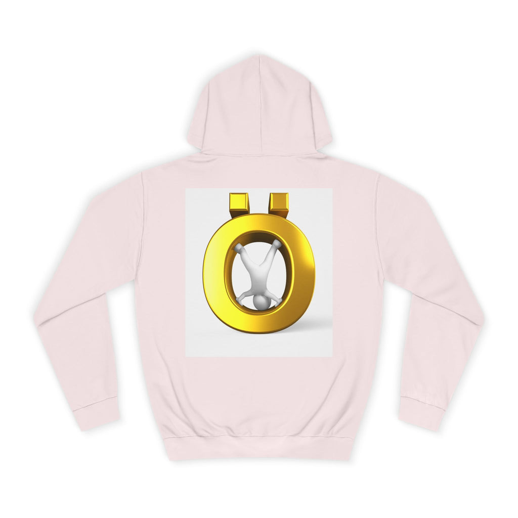 Gold Letter Ö Hoodie | Minimal Jewelry Logo, White Pullover