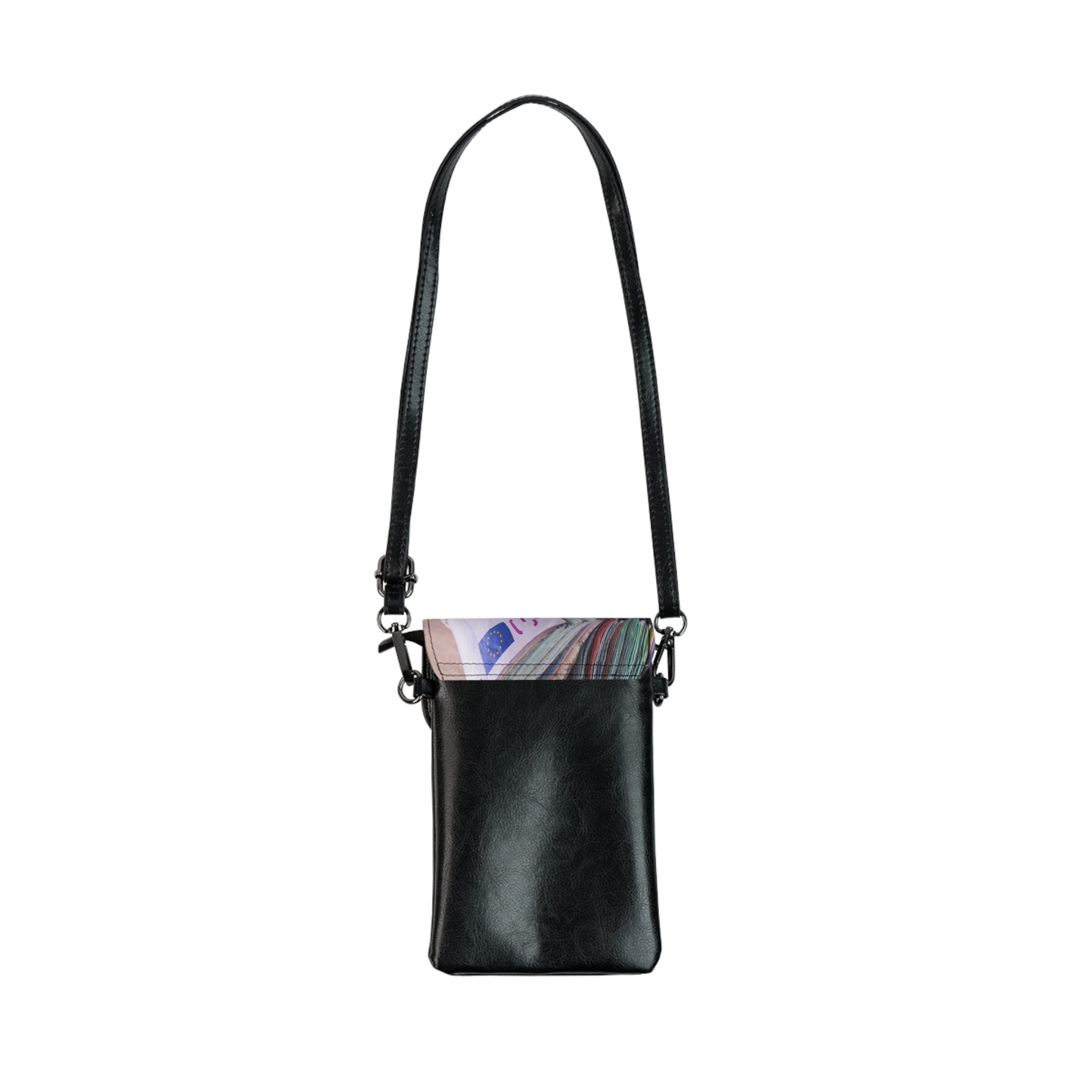 Rolled Money Print Small Cell Phone Wallet | Crossbody Phone Pouch