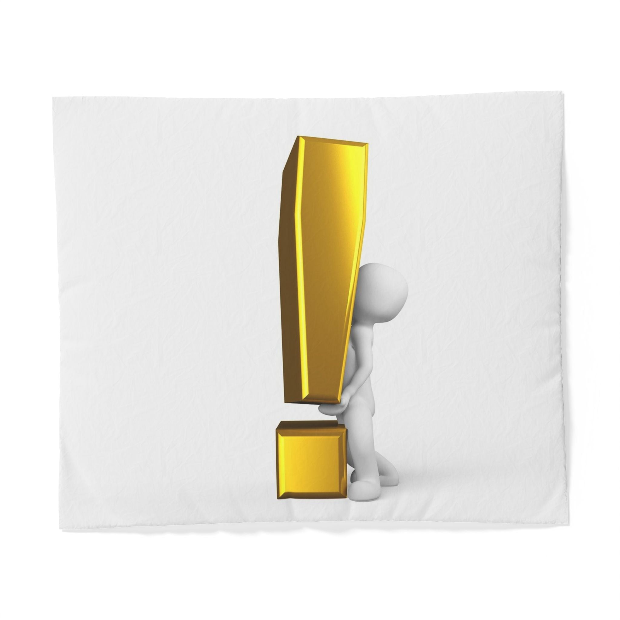 3D Exclamation Mark Duvet Cover | Minimalist Symbol Bedding