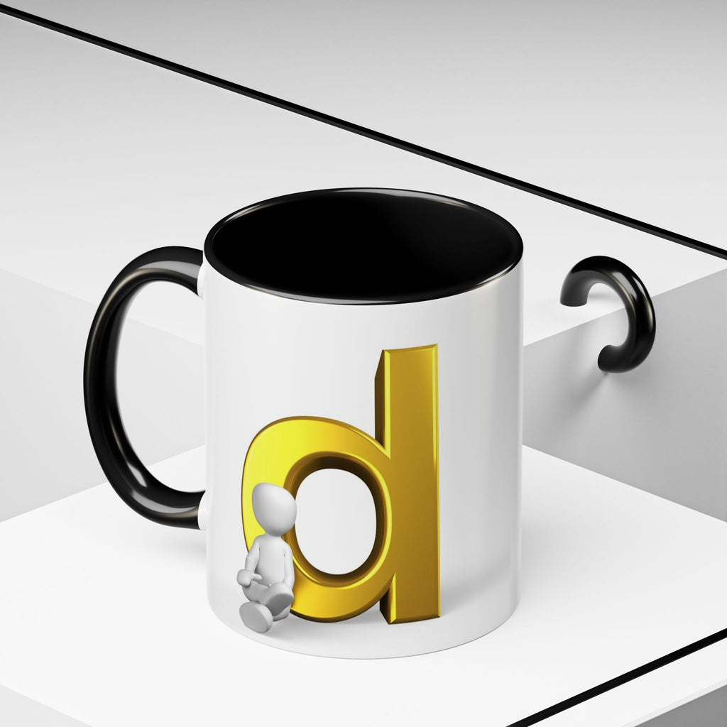 Gold Letter D Mug | Accent Coffee Mug 11oz 15oz