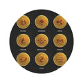 Cryptocurrency Coin Icons Round Rug | Bitcoin Ethereum Ripple Litecoin Decor