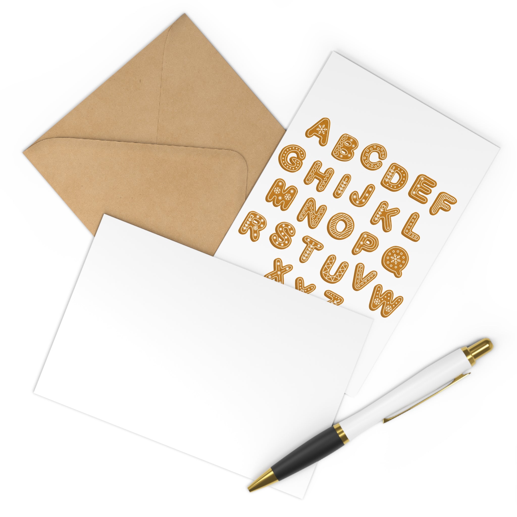 Gingerbread Alphabet Postcards | Holiday Cookie Letter Prints