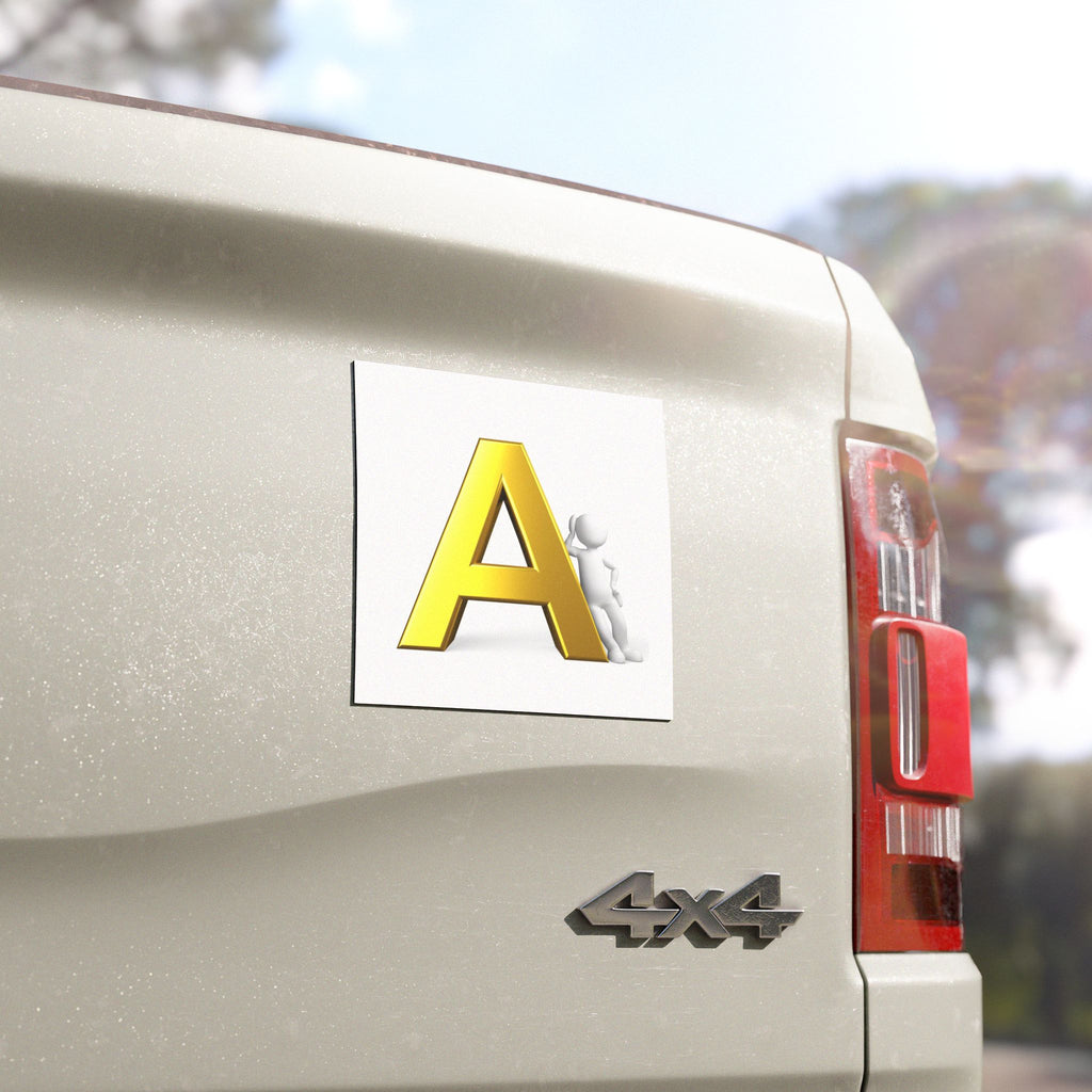 Gold Letter A car magnet | Alphabet Monogram Magnetic Letter