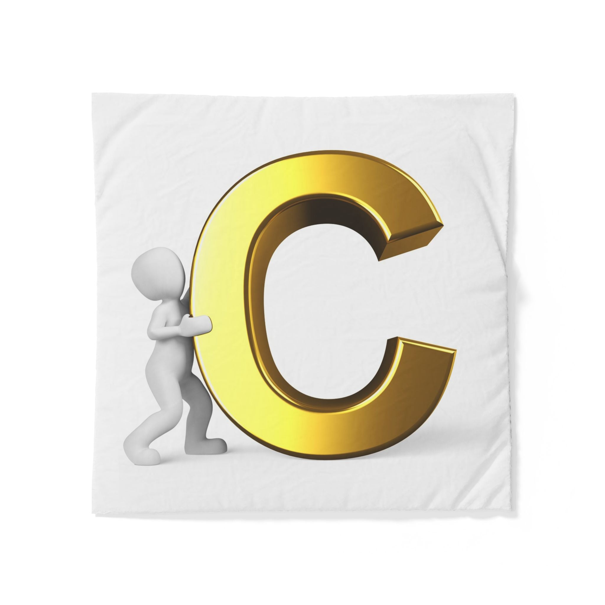 Housse de couette initiale C lettre or | Literie monogrammée, Décor alphabet