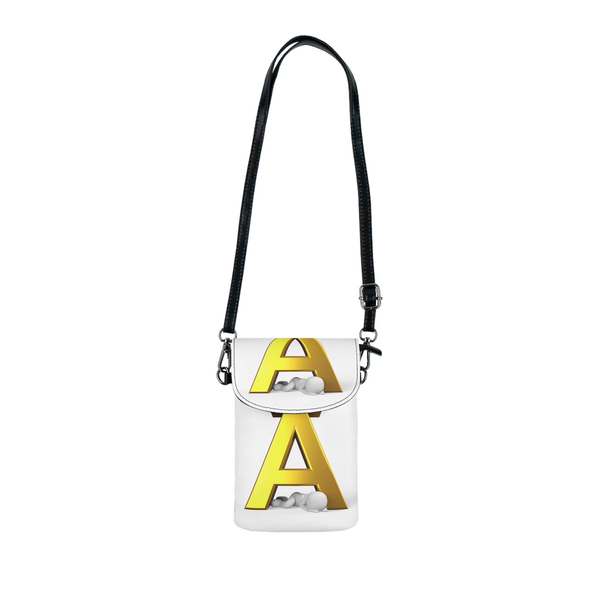 Gold 3D Letter Ä Cell Phone Wallet | Small Crossbody Phone Pouch