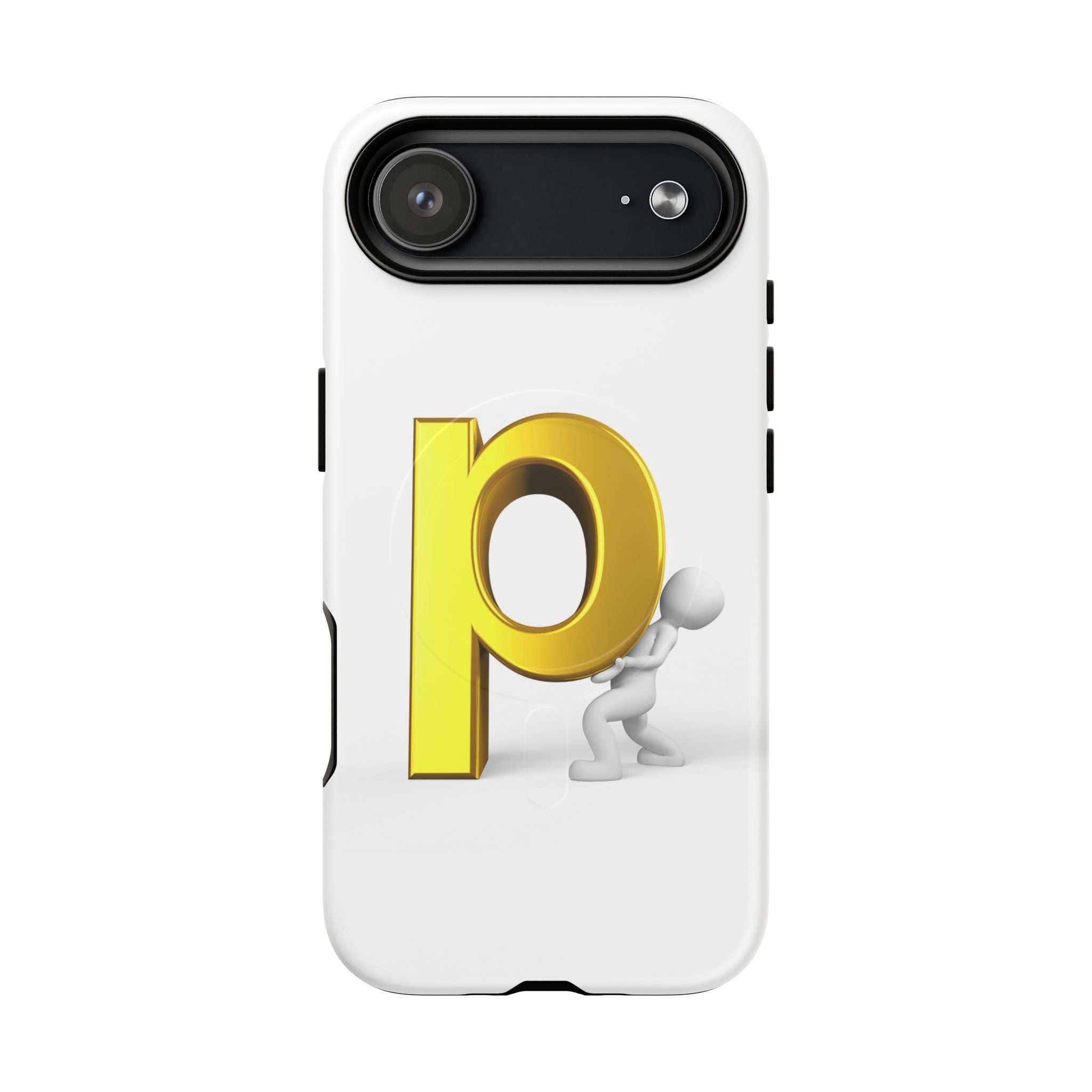 3D Gold Letter P Phone Case | Tough Magnetic Phone Case