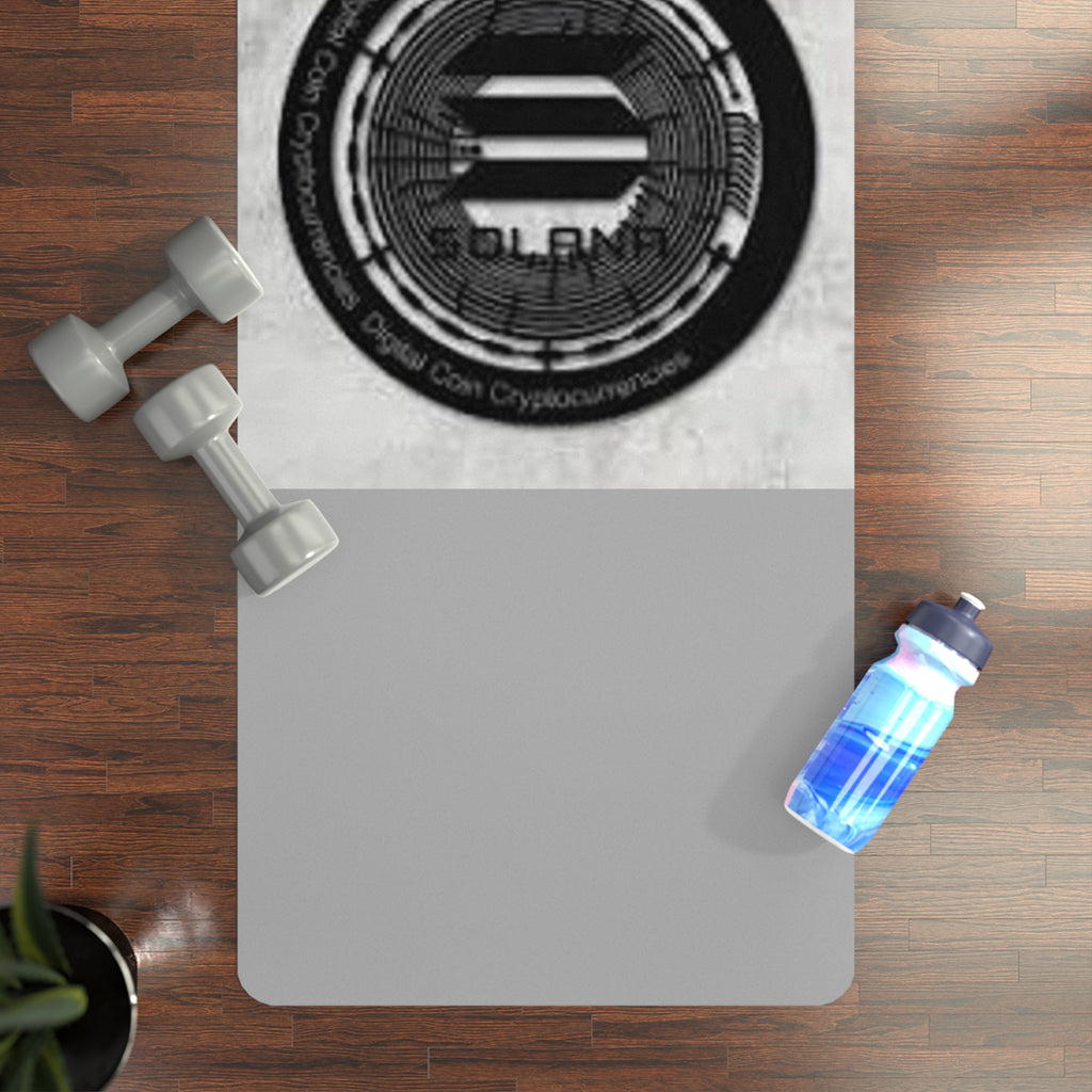 Solana Cryptocurreency Rubber Yoga Mat | Minimalist Black Gray Design